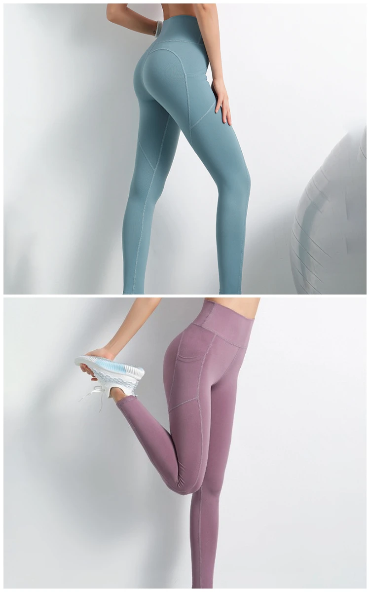 Custom High Quality Polyester Peach Butt Yoga Pants with Phone