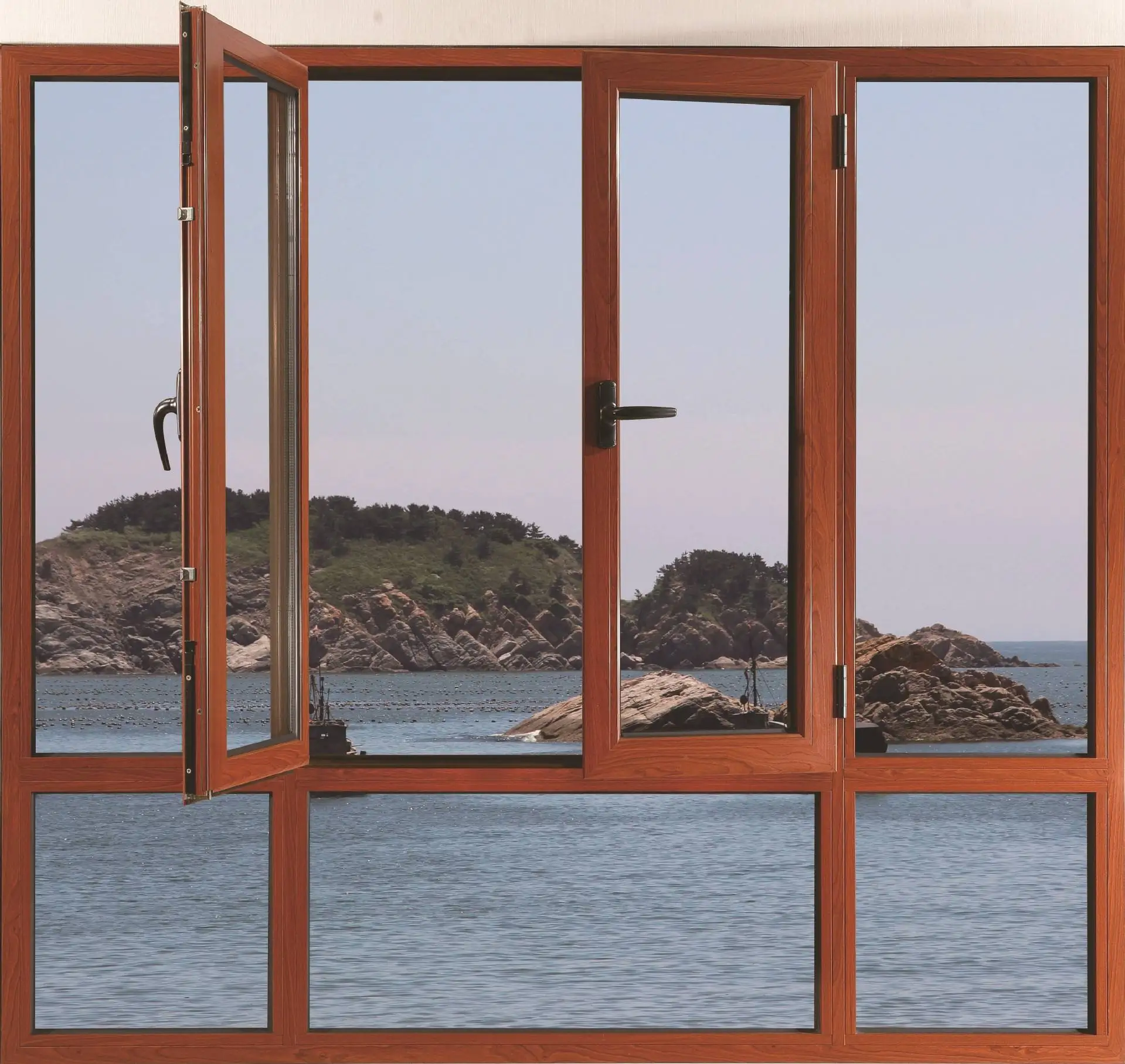 australia standard hinged windows double glass black vinyl