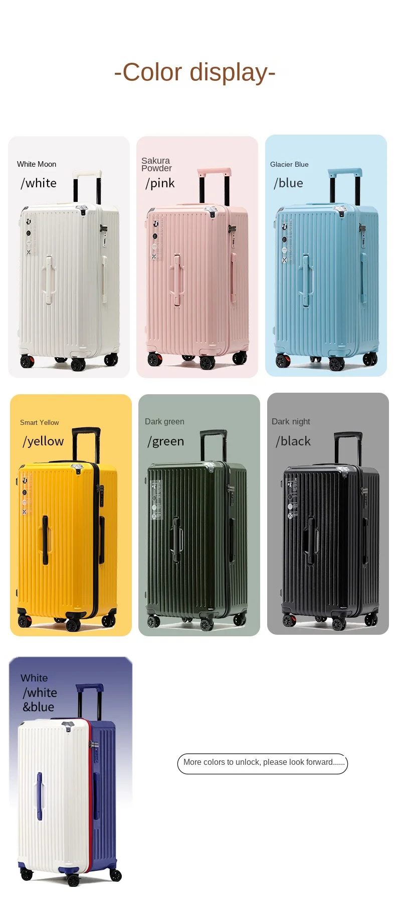 product large capacity 32 inch front open suitcase lightweight durable tsa password lock waterproof zipper luggage with usb travel case-21