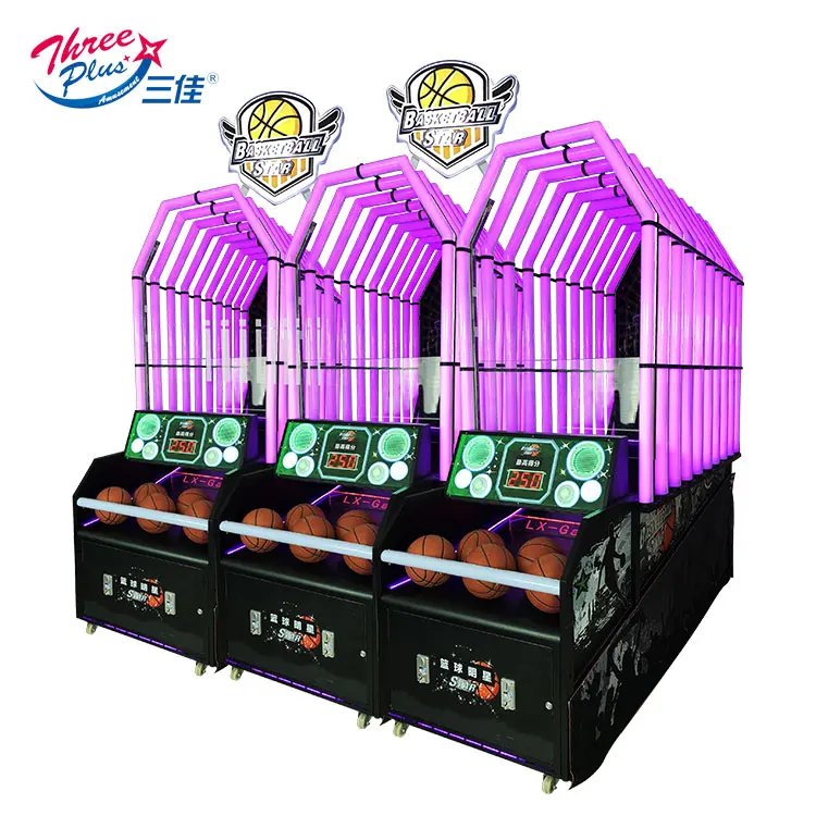 Threeplus Adults Malaysia Sport Coin Operated Cool Basketball Star Arcade Game Machines Game Center for Sale