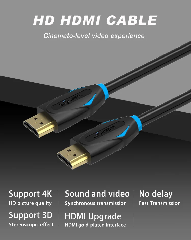 SIPU factory price high speed slim HDMI cable 3d 4k gold connector hdmi to TV cable 2.0 3meter hdmi cable - ANKUX.COM