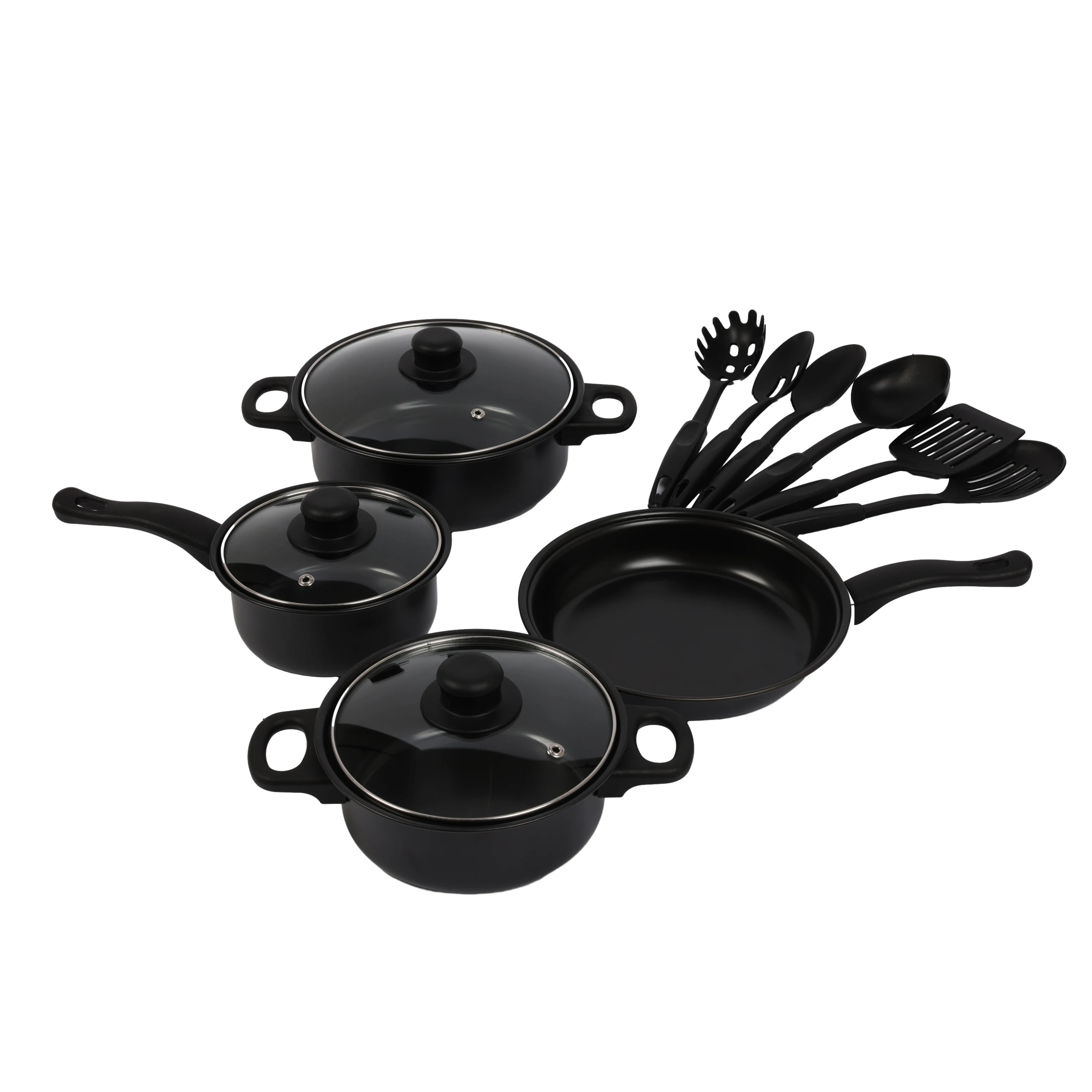 13pcs Cheap Kitchen Housewares Iron Non Stick Cook Design Kitchen Pots ...