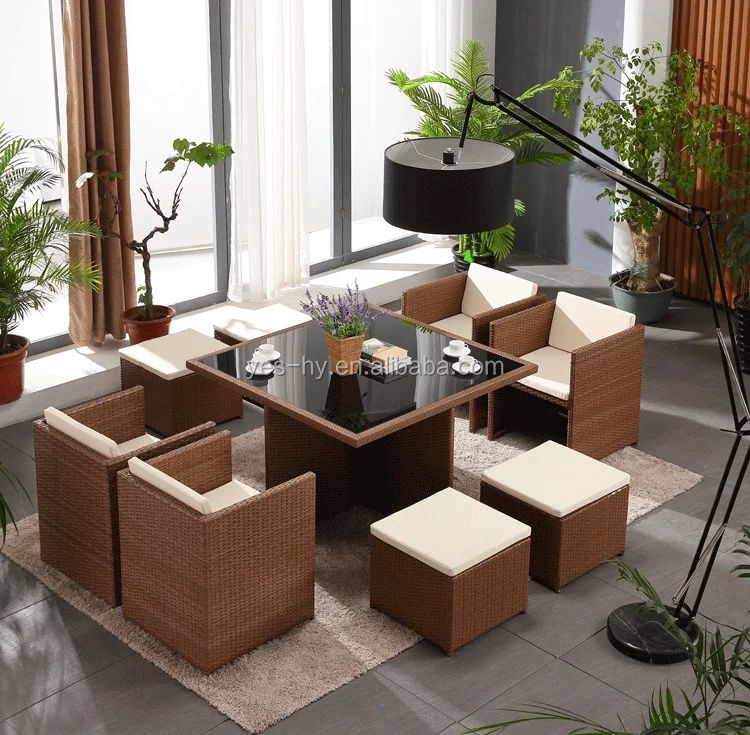 Cheap Garden Furniture Rattan 1 Table And 8 Chairs Z552