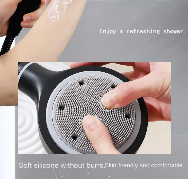 product durable abs large panel 6 mode pressure boosted shower back massage jets one key water stop silicone outlets fine spray-6