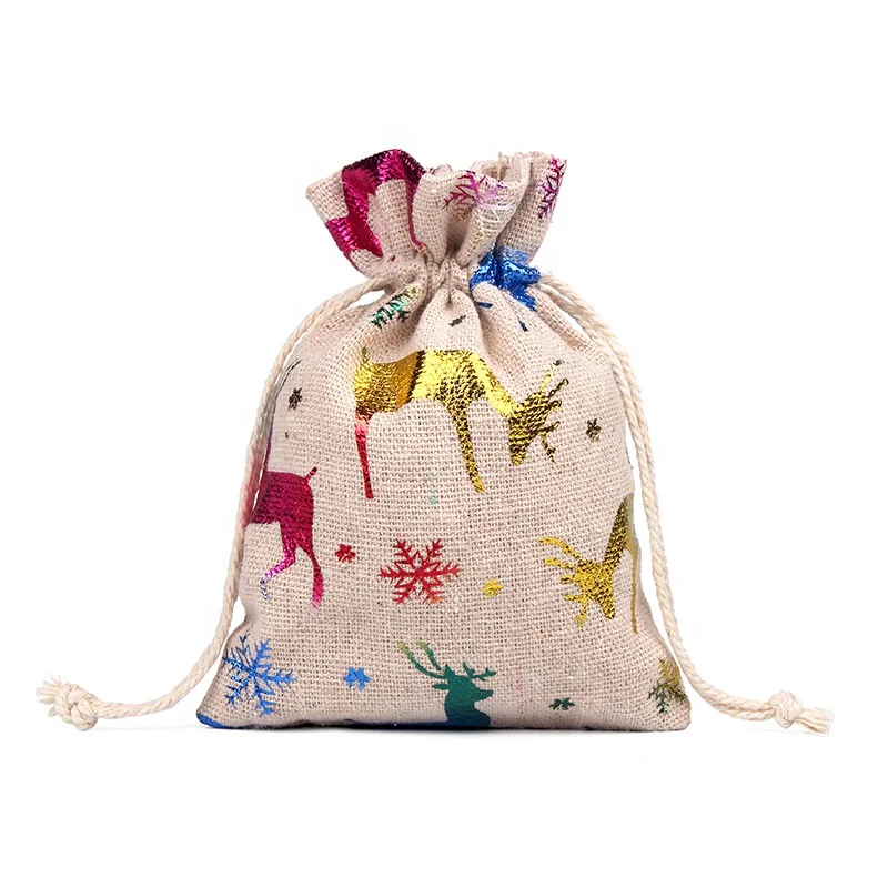 cotton drawstring canvas christmas bag 