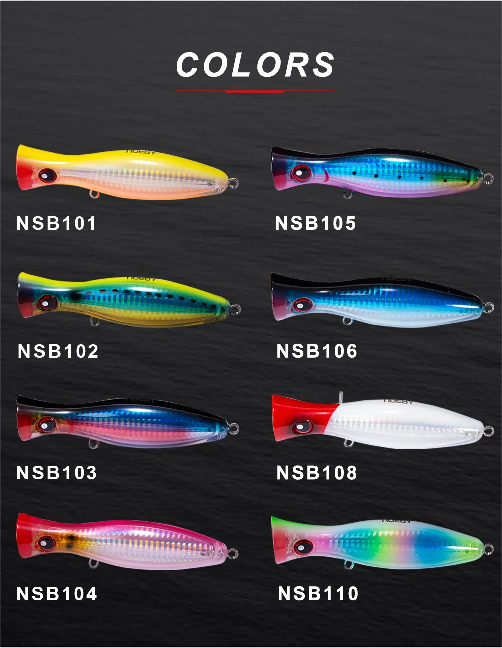 Noeby Popper leurre de pêche 165mm 68g Topwater Walker