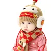 The New Autumn And Winter Knit Cap Of Lovely Baby Bean Bean Cap + ScarfIis Set Of Two