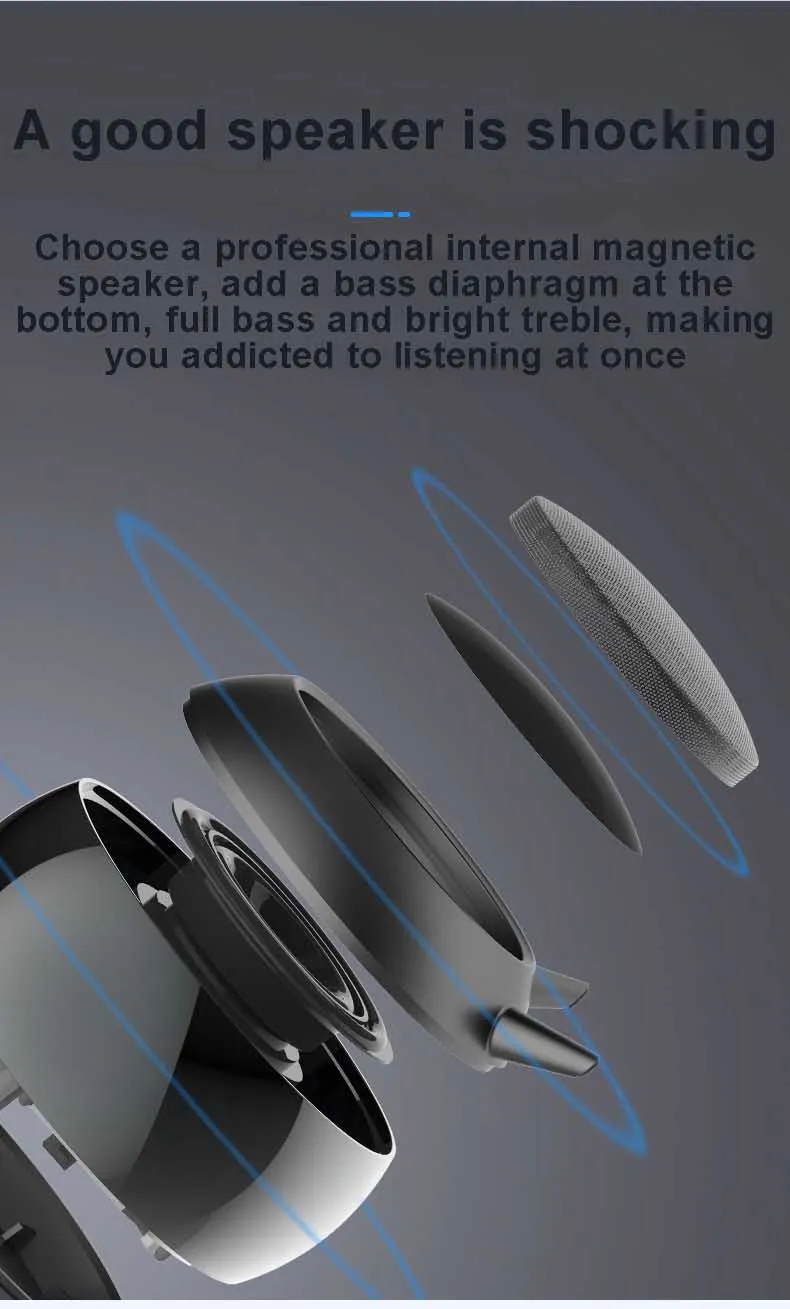 New product metal outdoor waterproof card round subwoofer wireless audio bluetooth speaker - ANKUX Tech Co., Ltd