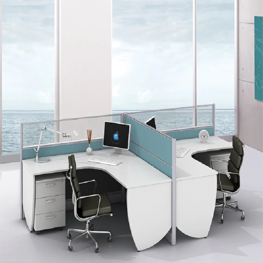 Customized 2 People Office Computer Furniture Workstations Divider Partition Aluminium