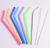 Reusable Silicone Straw Bent straw thick/thin straws Free PCS Combination with brush custom package
