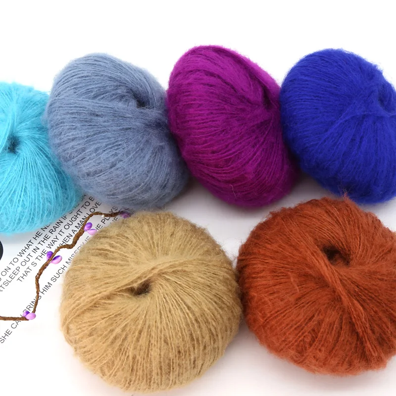 gradient rainbow cake mohair acrylic wool hand knitting fancy blended yarn for weaving