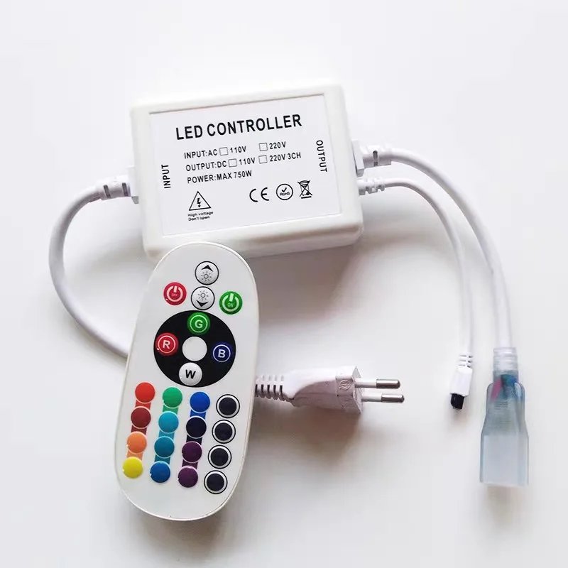 High Voltage Wireless RGB GRB Controller AC 240V 110V Led RGB GRB IR Remote Control Controller Dimmer