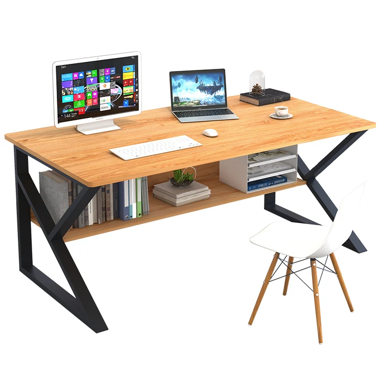 Modern Executive Walnut Color Wooden Home Office Table Modern Executive Walnut Color Wooden