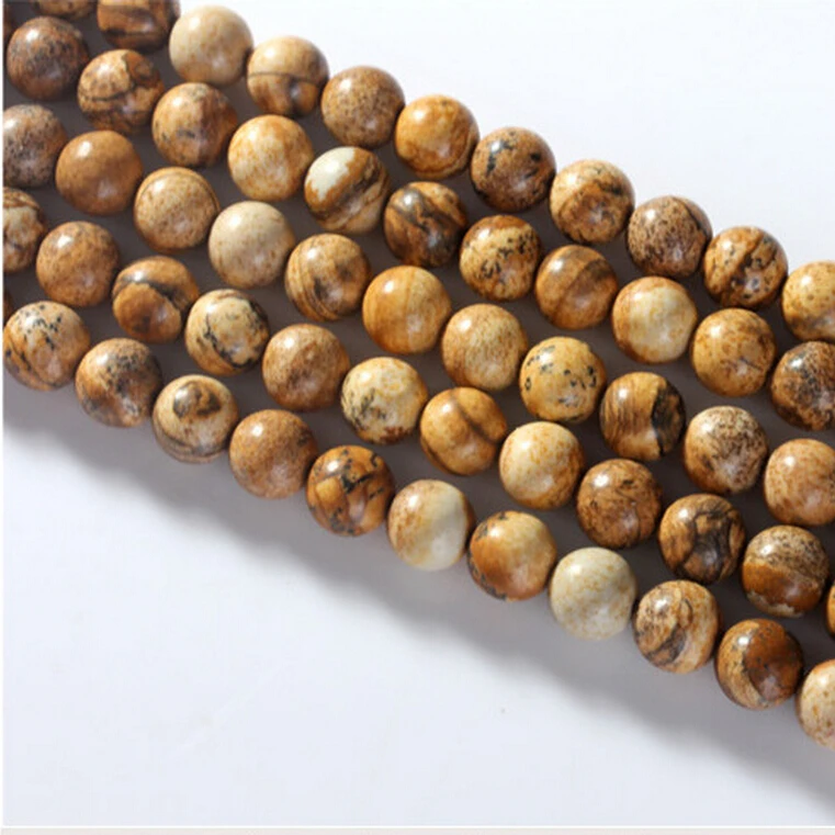 4mm 6mm 8mm 10mm 12mm Picture Jasper Healing Gemstone Round Stone Beads