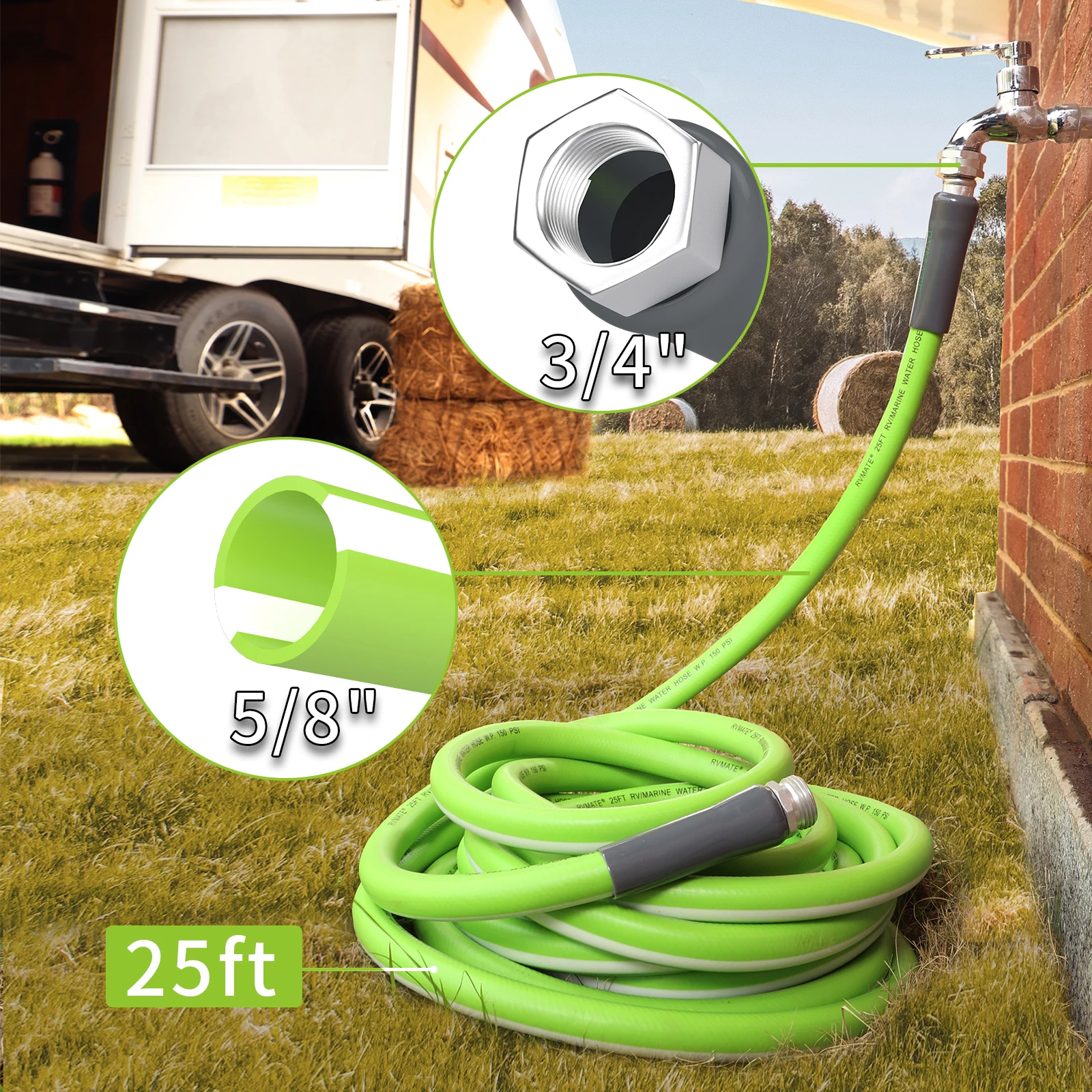 25ft Rv Water Hose,5/8