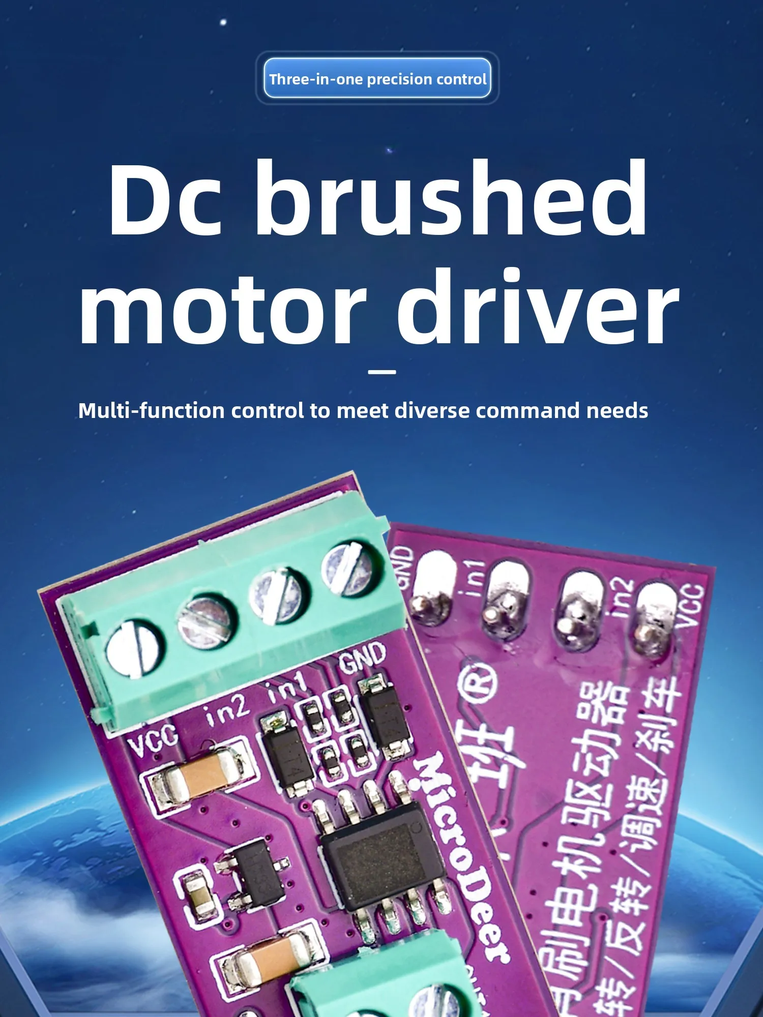 PWM DC Brushed Motor Driver Module Forward Reverse Speed Control Board ...
