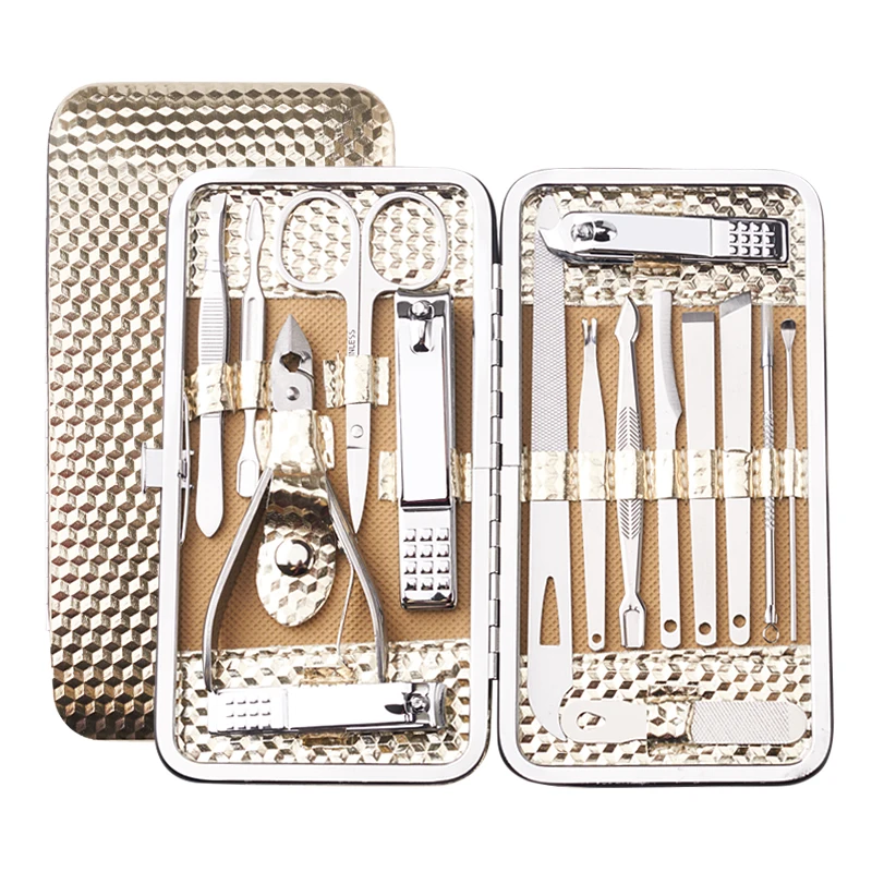 
16 in 1 Stainless Steel Nail Clipper Set Manicure Pedicure Cuticle Grooming Kit with Luxury Case 