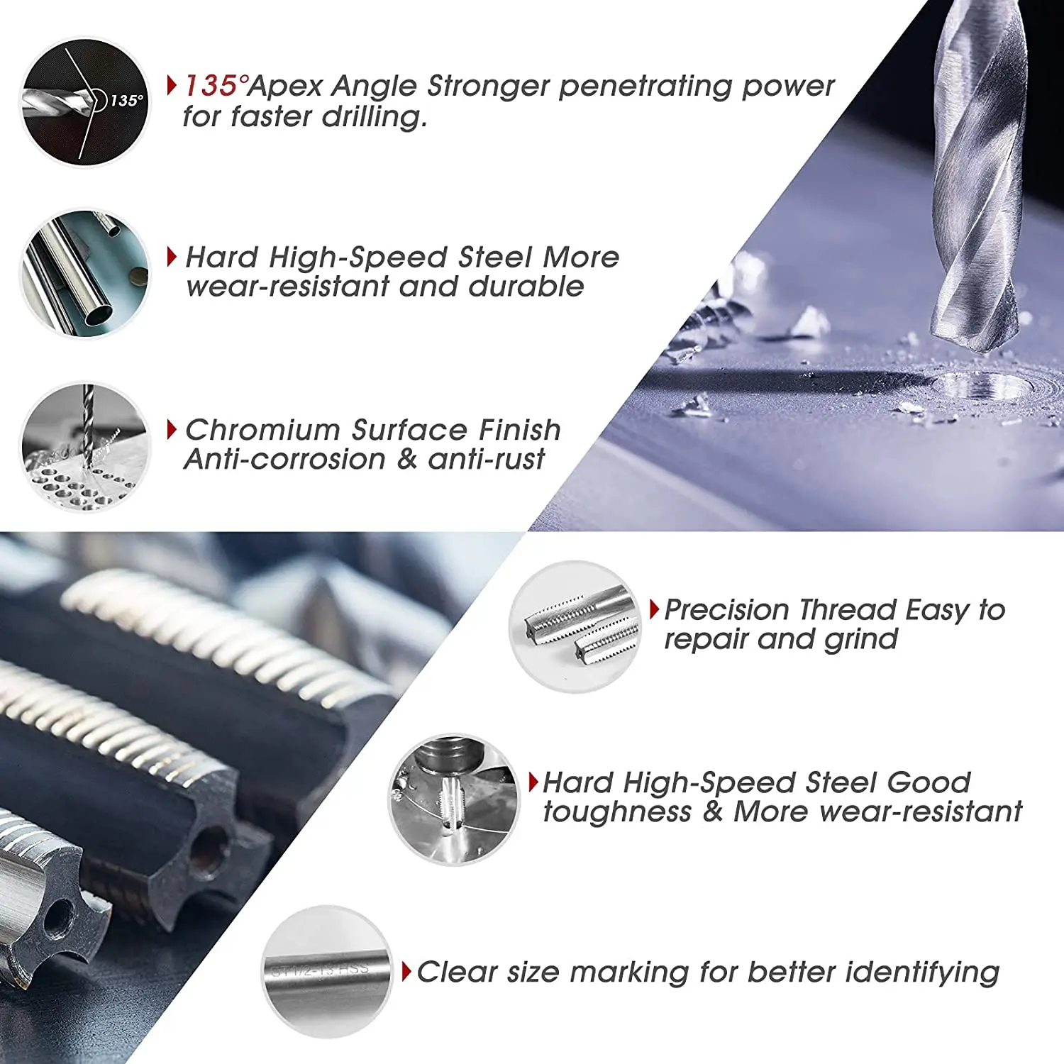 131pcs Auto Engine Block Restoring Damaged Thread Repair Tool Kit M5 M6