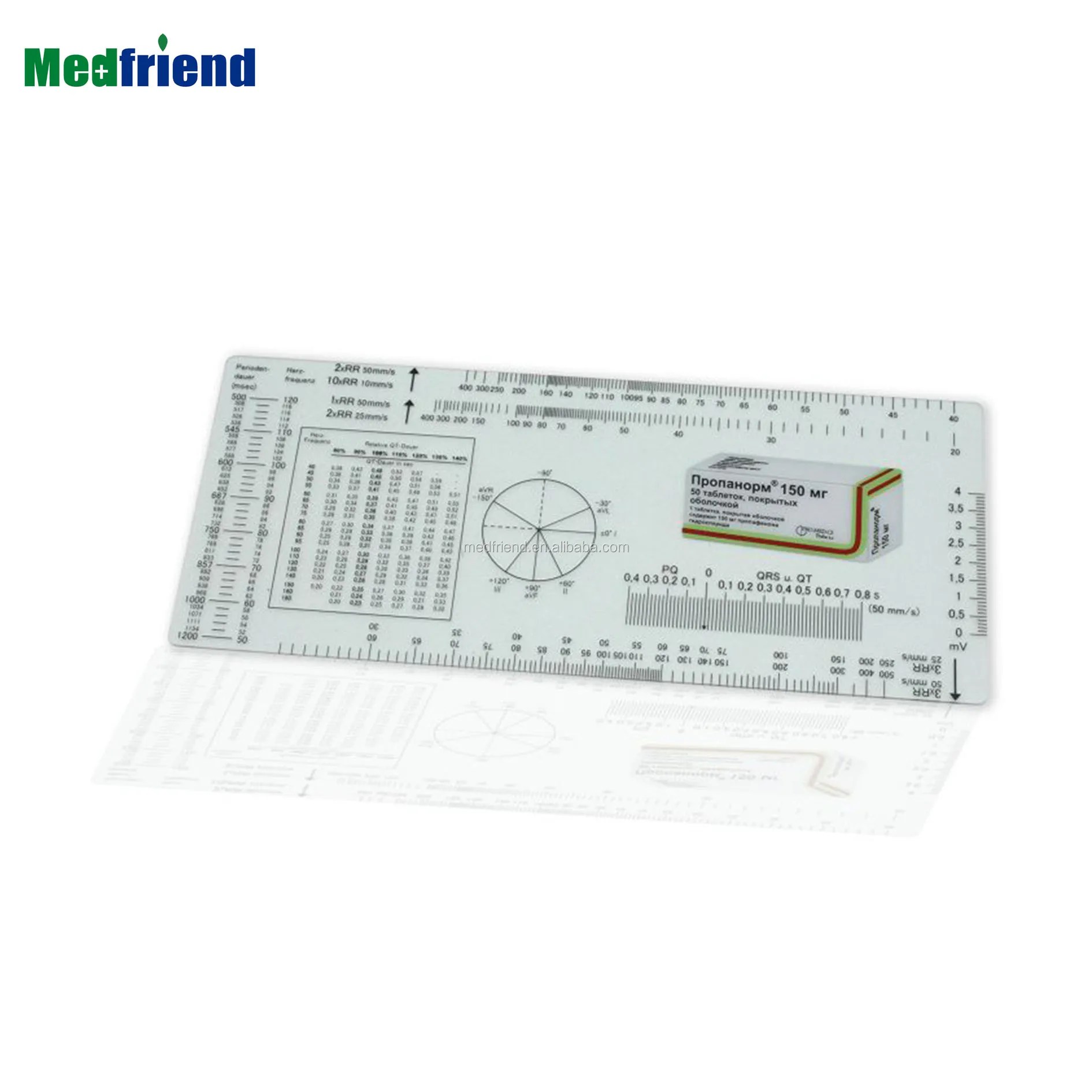 Factory Price Pvc Plastic Medical Ruler Ecg Ekg Heart Rate Ruler Cardio ...