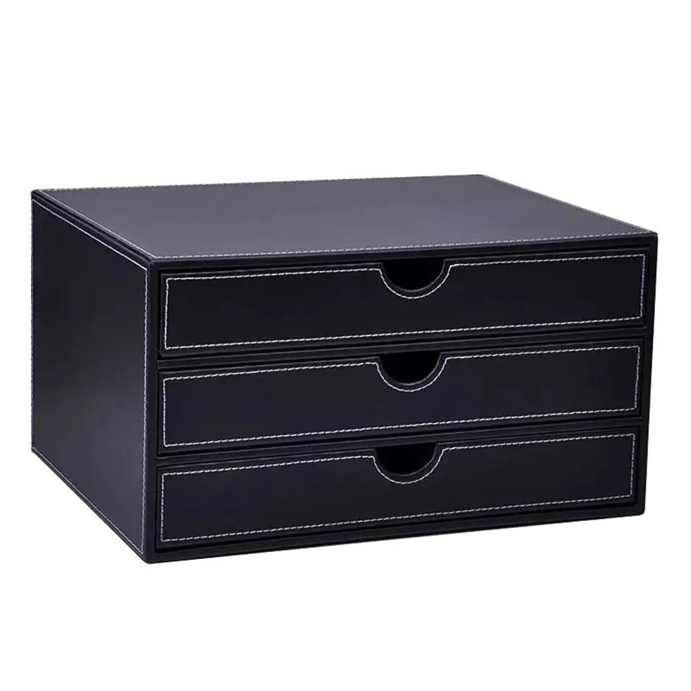 
Desktop file cabinet drawer high quality office supplies leather white file storage cabinet data file cabinet 