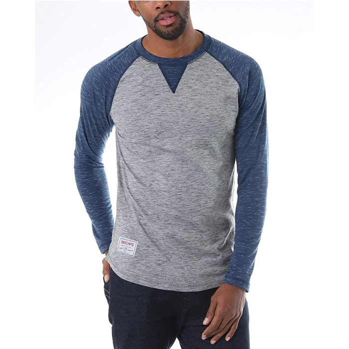 Tri Blend Raglan Henley Shirt Long 