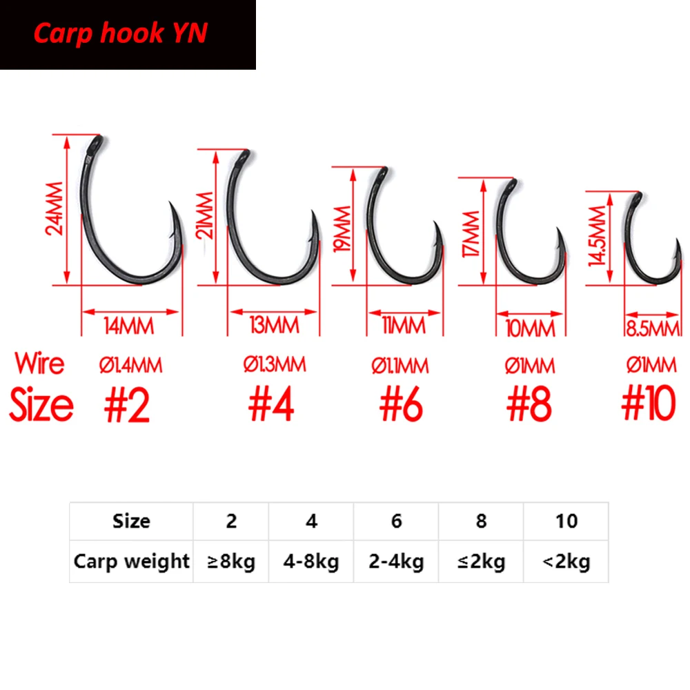 Carp Fishing Hooks Teflonss Coating Carp Hooks High Carbon Steel ...