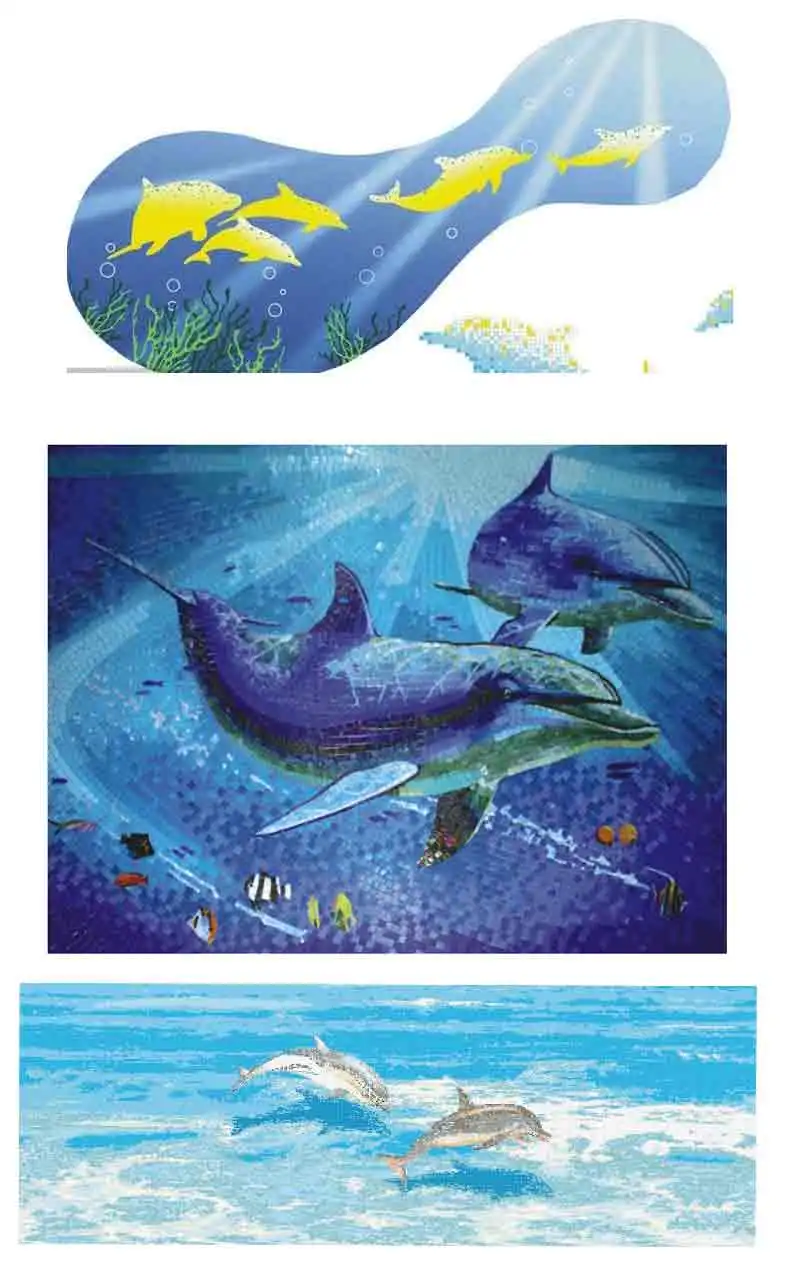 Undersea Tile Backsplash Miller Dolphin Fish Ceramic Mural DMA2010 