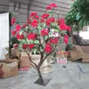 High Quality Red Fabric Artificial Frangipani Flowers Tree
