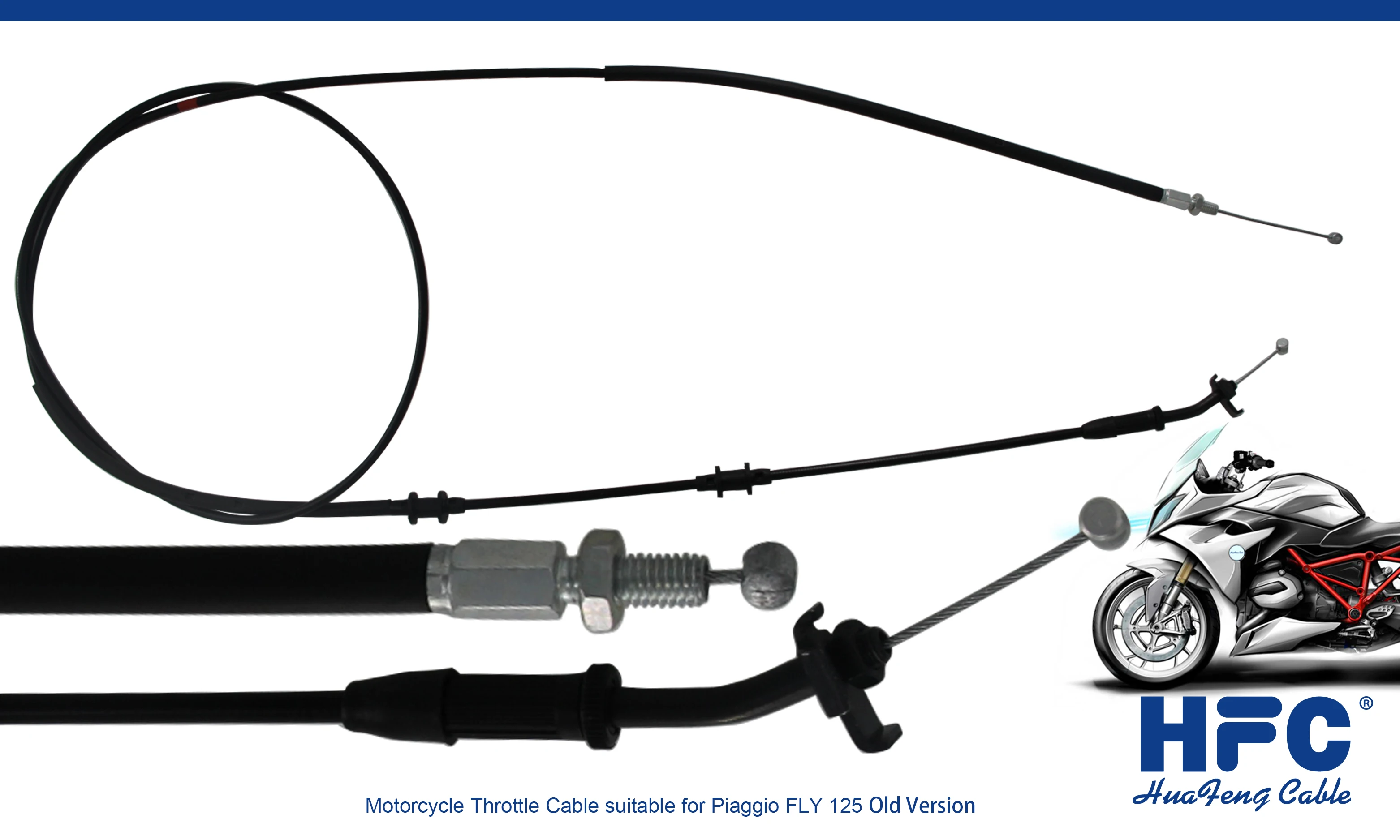 Motorcycle Throttle Cable Accelerator Cable For Piaggio Fly 125 Old