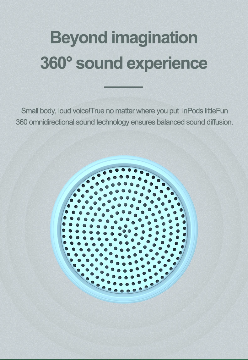 16 Colors Inpods Little Fun Mini Portable Wireless Bluetooth Speaker Stereo Sound System Dual Pairing 5.0 TWS Outdoor Column - ANKUX.COM