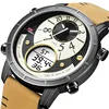 2019 KAT 1809 cool fashion sport big digital quartz man wristwatches 5ATM water resistant back light with genuine leather strap