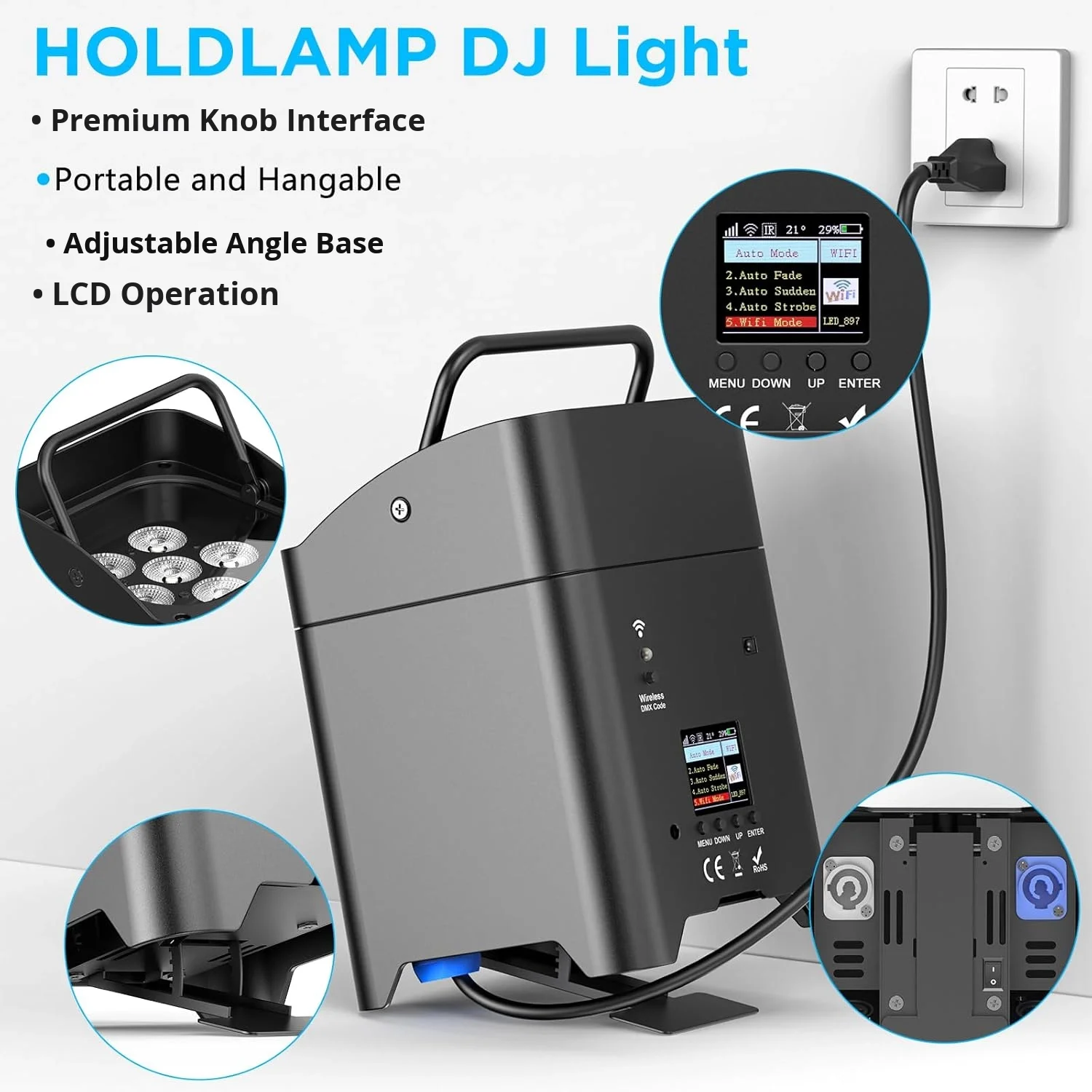 6*18w Waterproof Rgbw Uv 6in1 Indoor Wedding Dmx Led Dj Wall Par Stage Light Battery Wireless Uplight for Wedding Party Bar