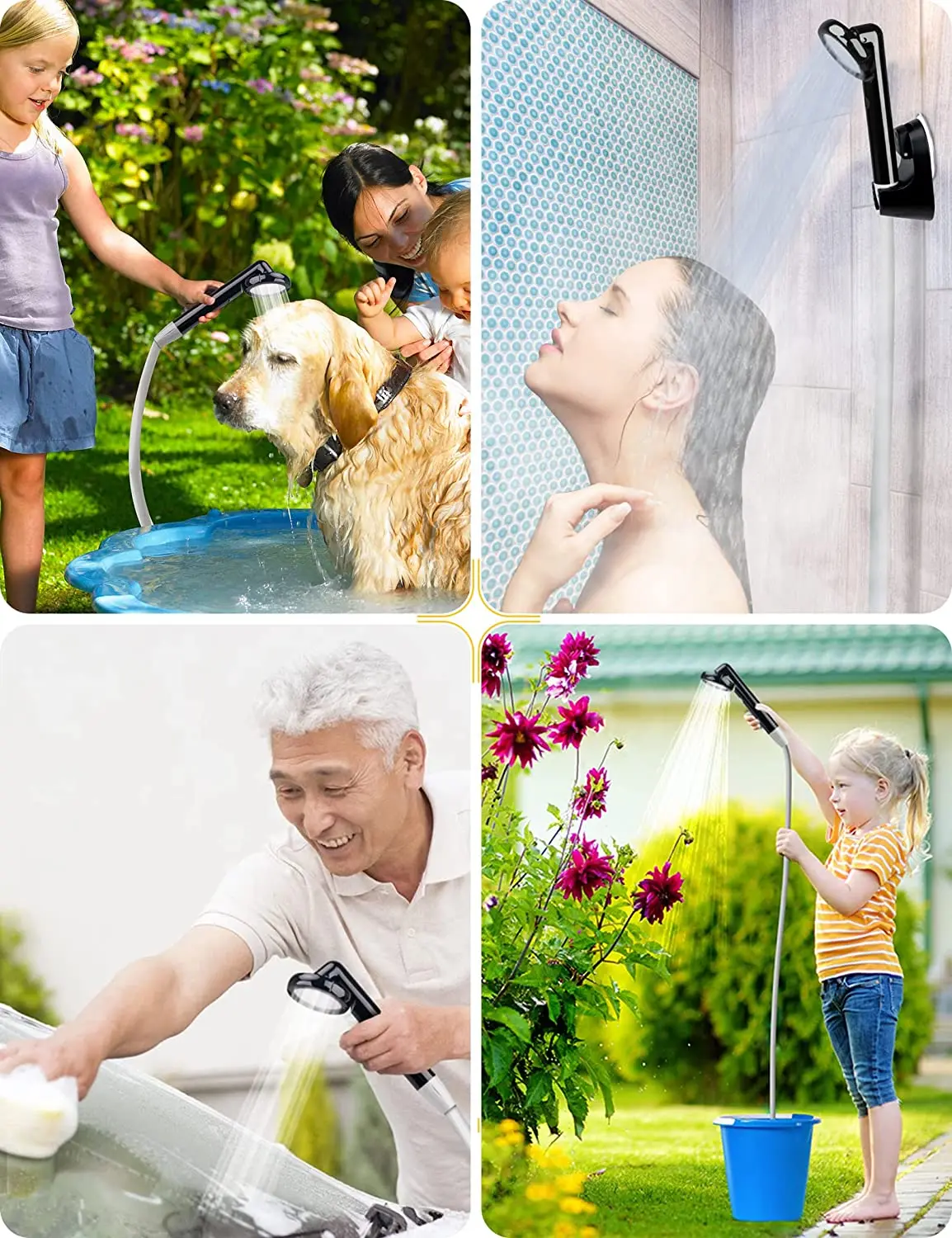 Cordless Portable Muslim Shattaf Shower Handheld Waterproof Design Quiet Operation for Travel Beach and Caravan Use factory