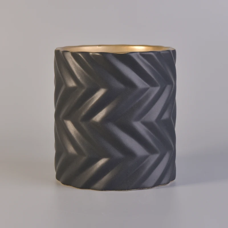 Matte Black Ceramic Candle Jar