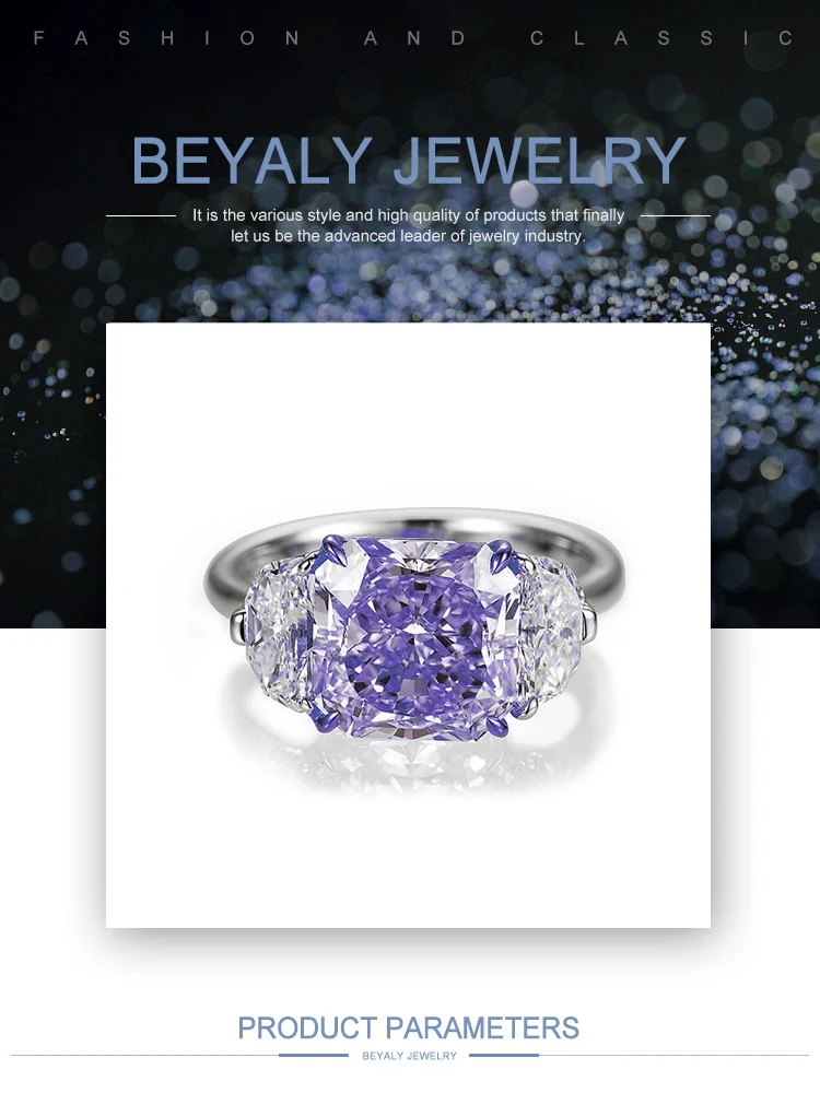 product-Graceful Fancy Gemstone Silver Bijoux Glass Engagement Ring-BEYALY-img