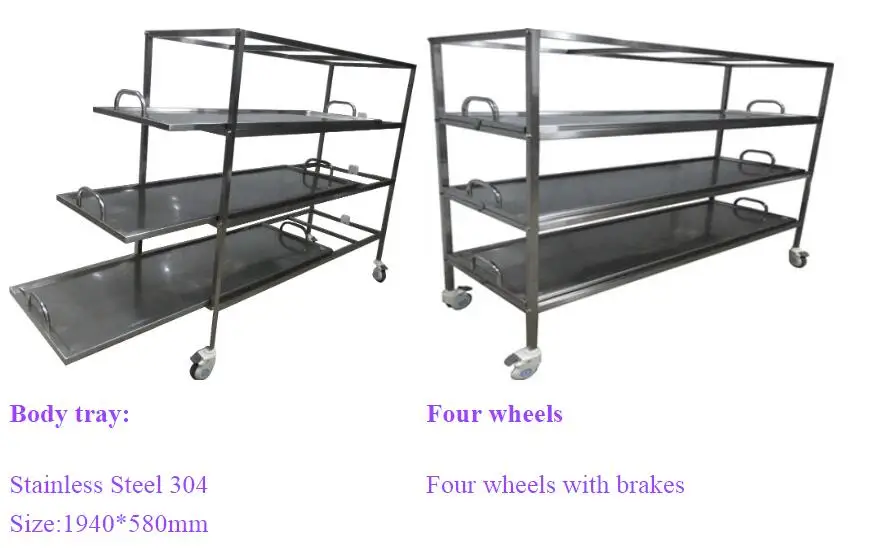 Stainless Steel 304/201 Morgue Equipment 3 12 Body Corpse Storage Rack body storage rack in metal Funeral home