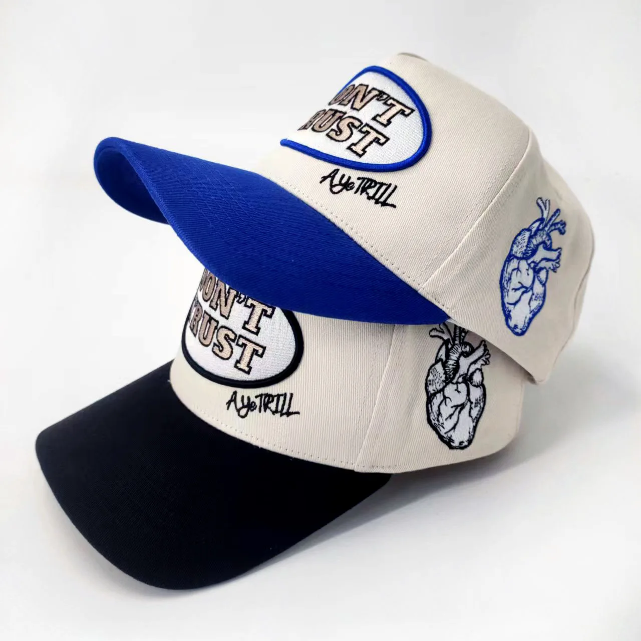Twotone Embroidered Logo Baseball Caps Hats Customize Embroidery