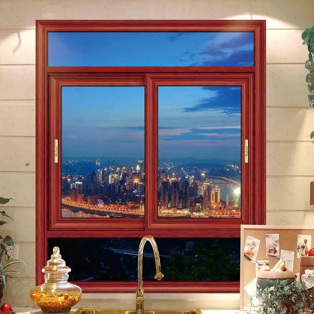 Double Tempered Glass Frame Pushpull Sliding Window With Aluminum Horizontal Modern Aluminum