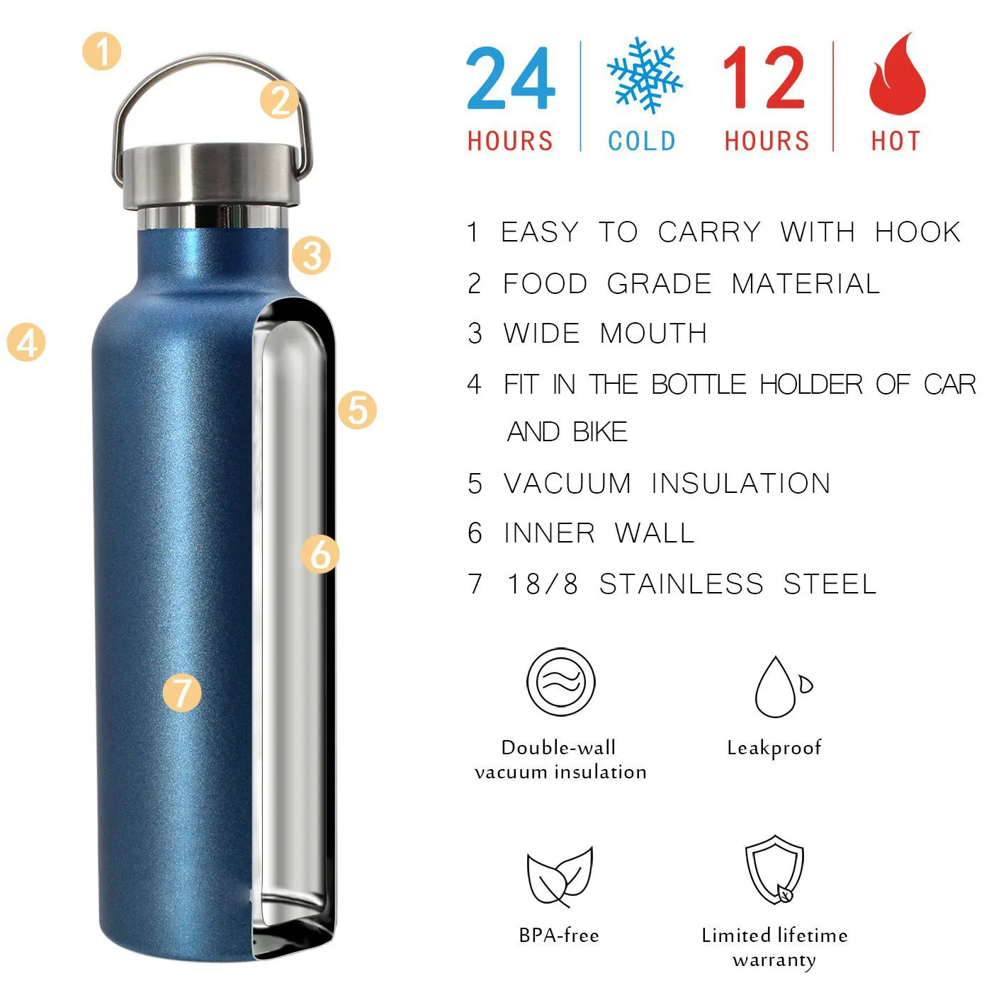 600ml Stainless Steel 304 Thermal Sealed Insulated Thermos Vacuum Flask ...