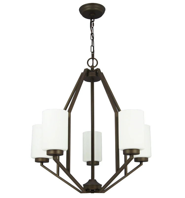 Modern Indoor Chandelier Pendant lights, Decorative Dark Bronze 5 Light Glass Chandeliers Ceiling Light
