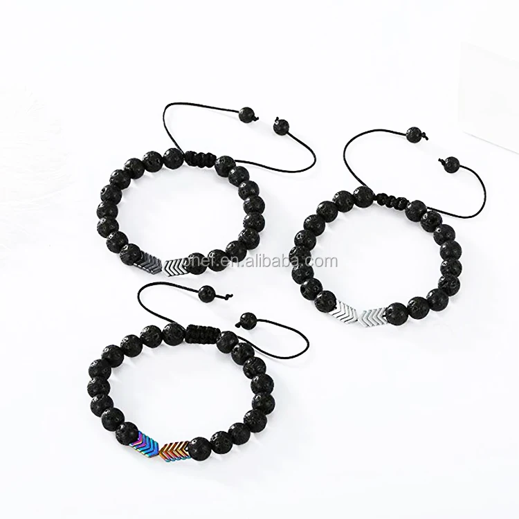 Most Popular Braided Rope Mens Women Anti Anxiety 6mm Adjustable Lava Stone Gemstone Bracelet.jpg