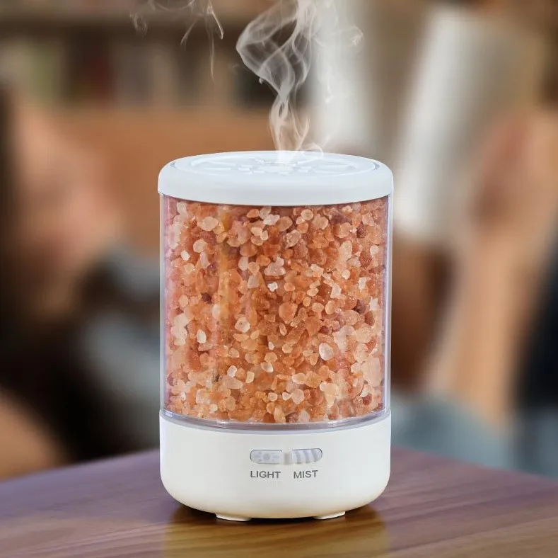 Himalayan Salt Lamp Diffuser With 7 Color Lights,Ultrasonic