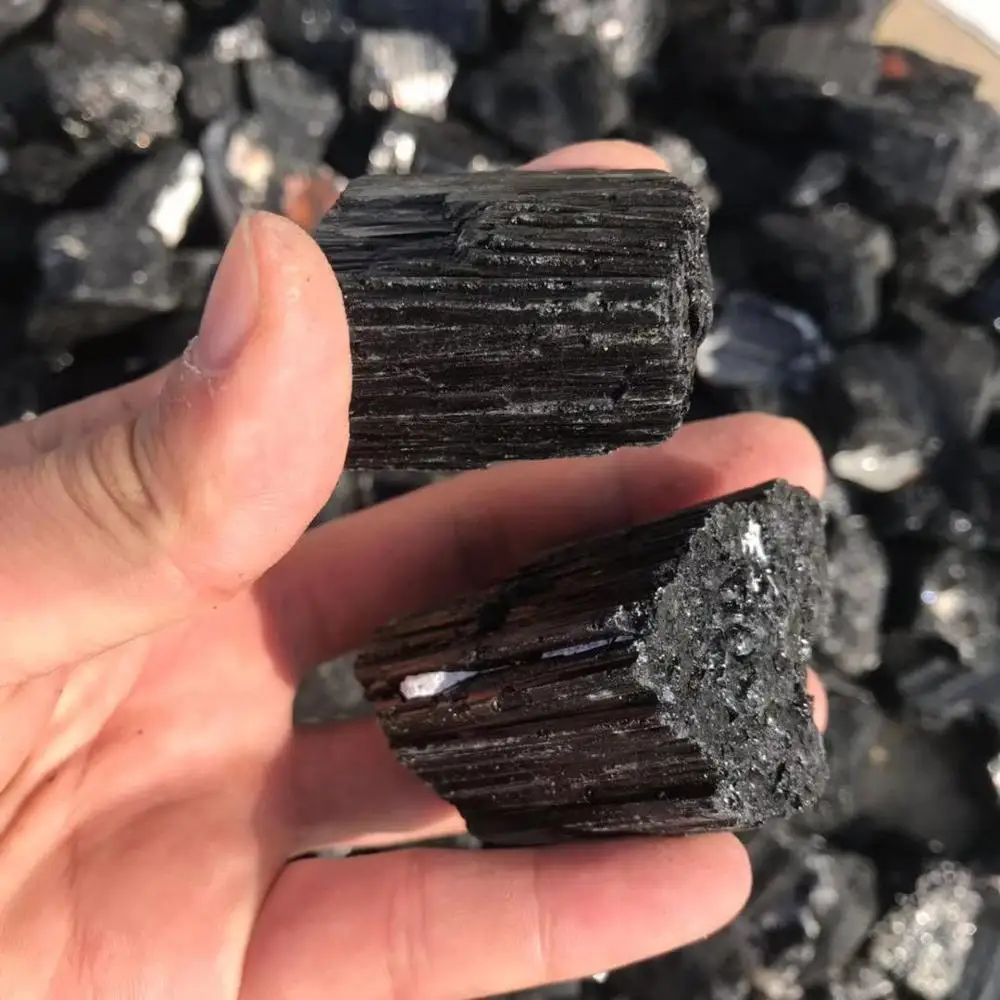 Wholesale Natural Rough Black Tourmaline Tumbled Stones Crystals Speciment