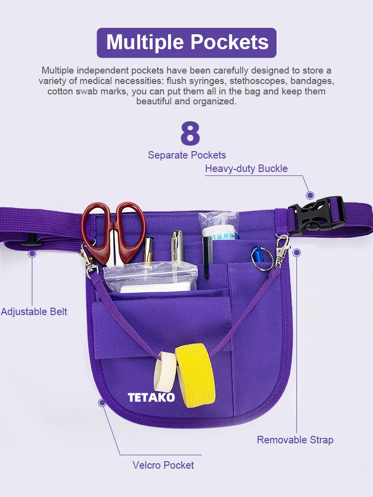 Medical Nursing Stethoscope Fanny Packs For Nurses Belt Pouch Bag Hands