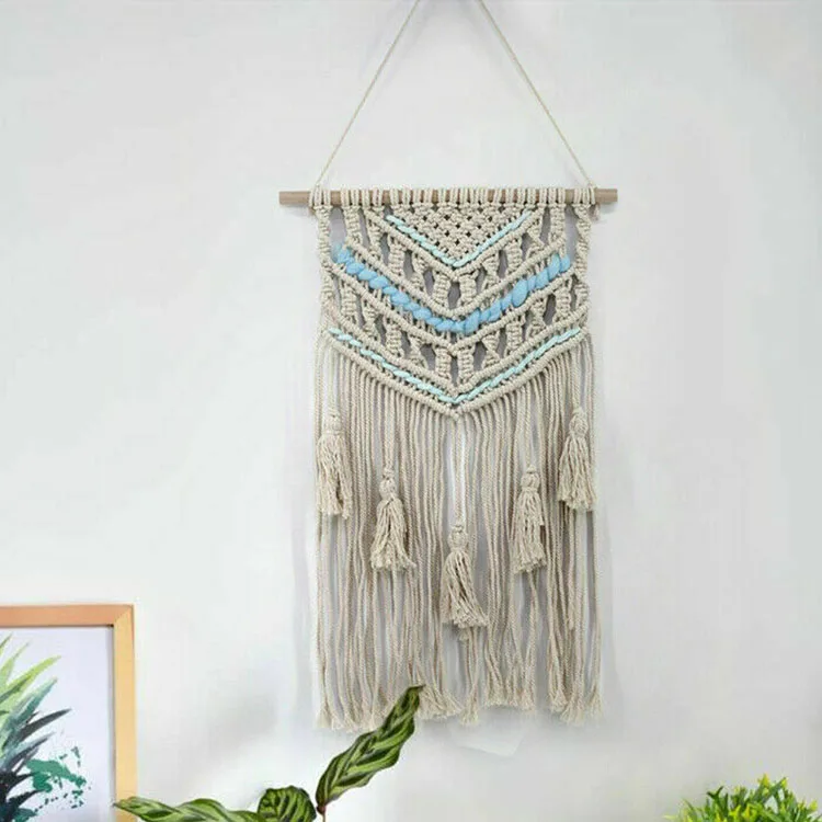 Handmade Boho Bohemian Cotton Tapestry Tassels Macrame Deco Wedding Wall Hanging