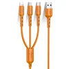 Beautiful Design charger cable 3 in 1MOXOM 2.4A multi cable 1m to Enjoy happiness For office/travel/home