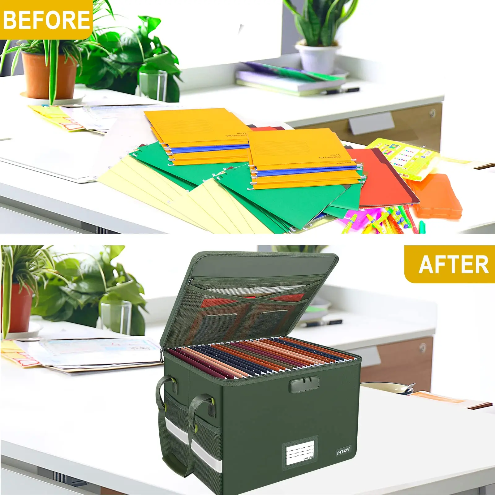 Oem Multifunctional Collapsible Fireproof File Storage Organizer Box Office Document Storage