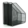 2 Compartments Desktop File Holder Metal Mesh Rack File Sorter for a5/a4/a3 Paper