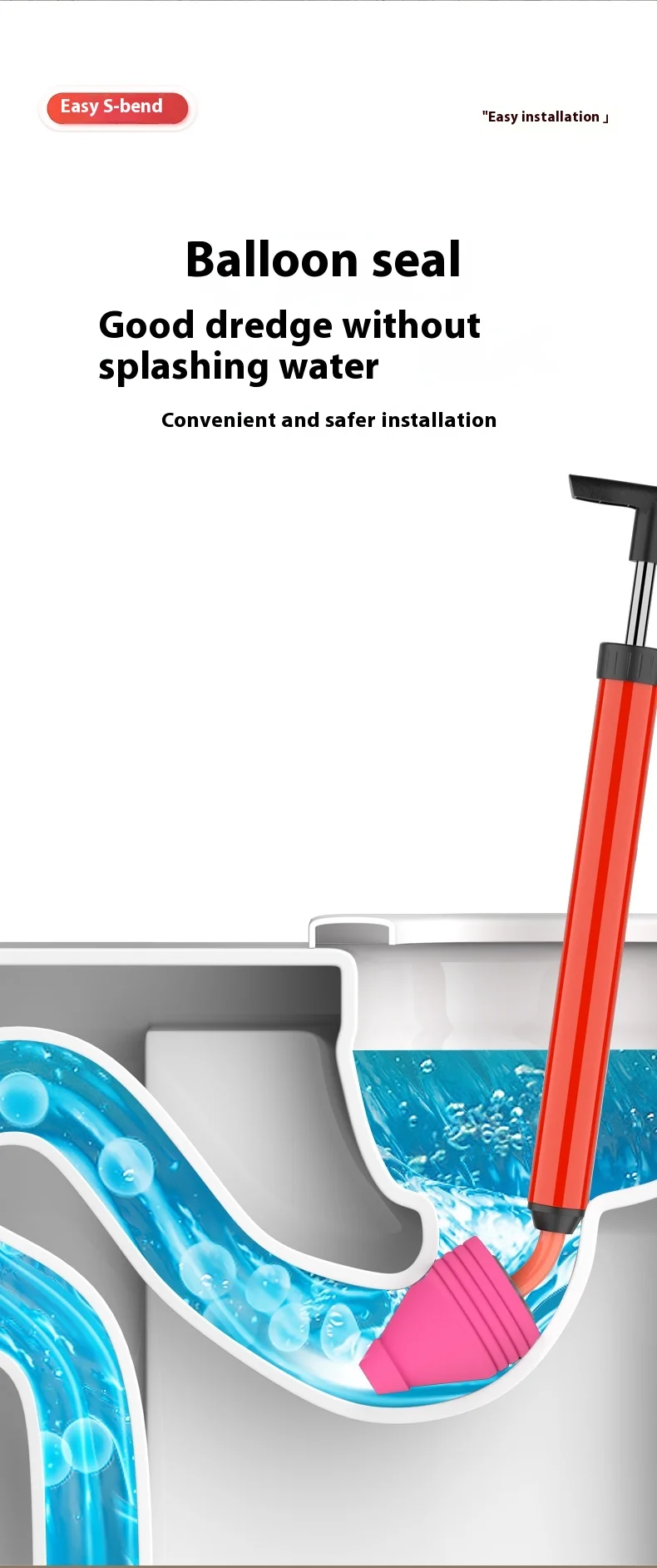 Toilet Pipe Clogging Unclog High Pressure Air Drain Clog Remover ...