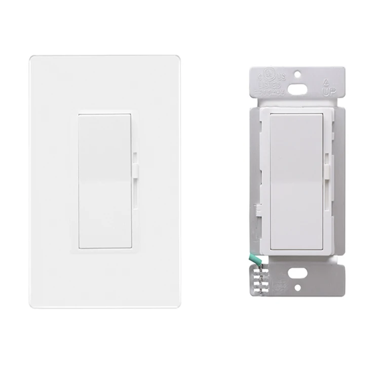 single pole 3-way paddle dimmer light switch electronics with Decorator Screwless Standard Wall Plate